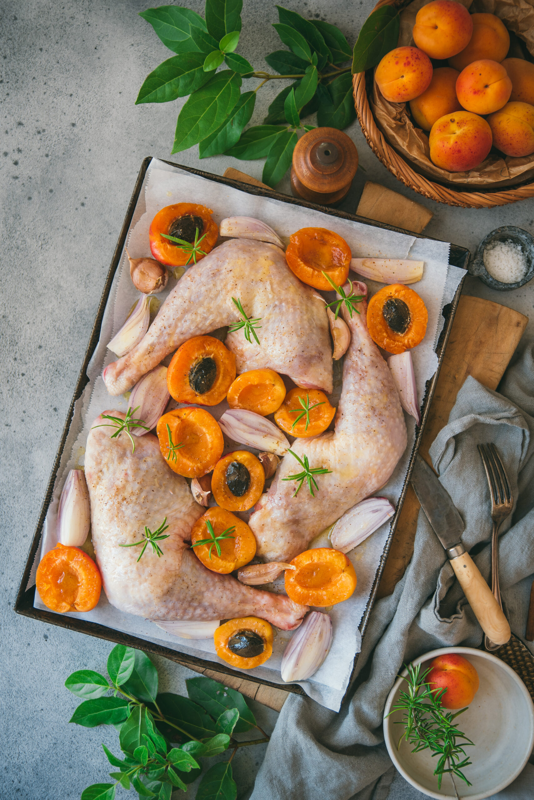 recette cuisse poulet au four abricot romarin