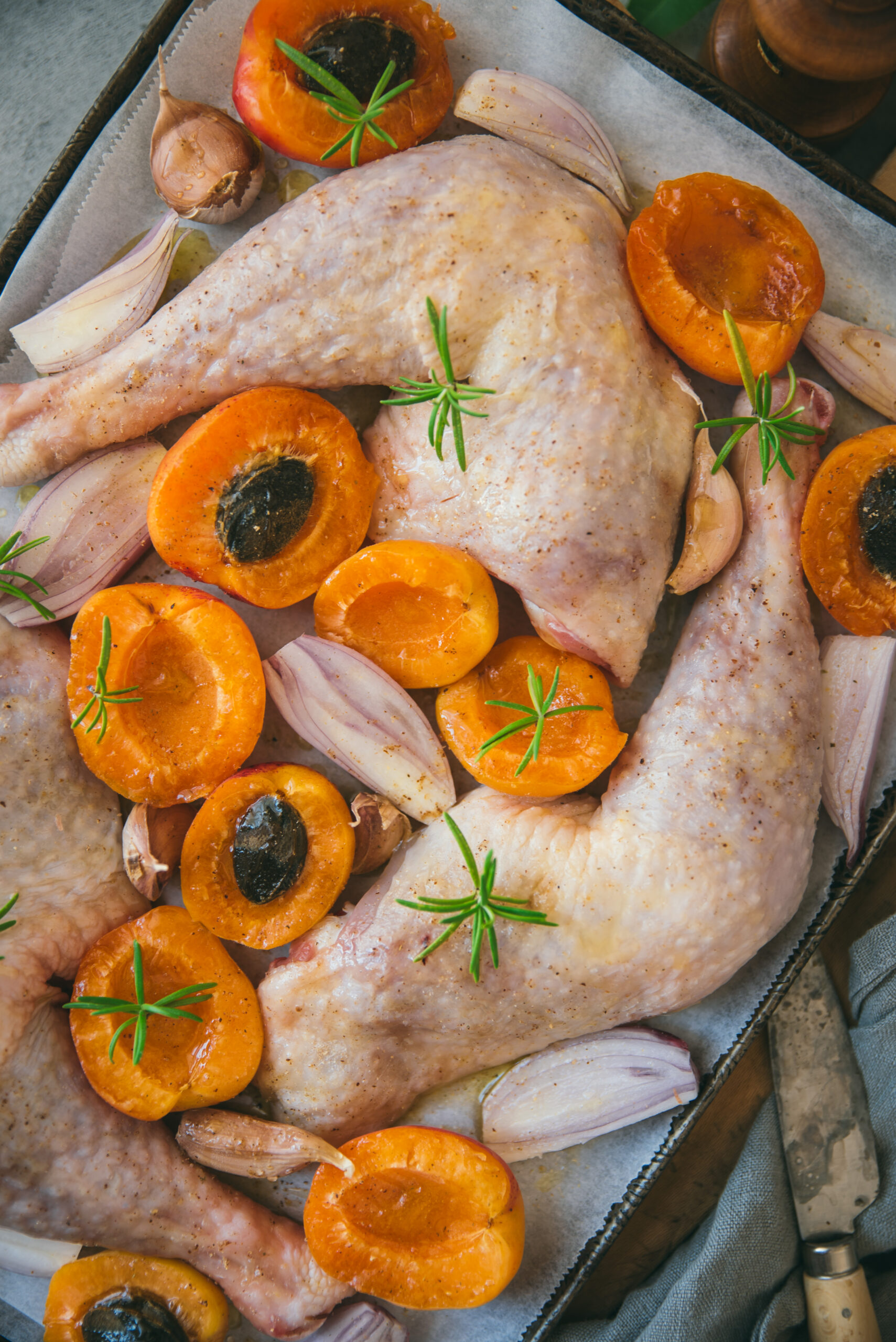 recette cuisses poulet abricot romarin