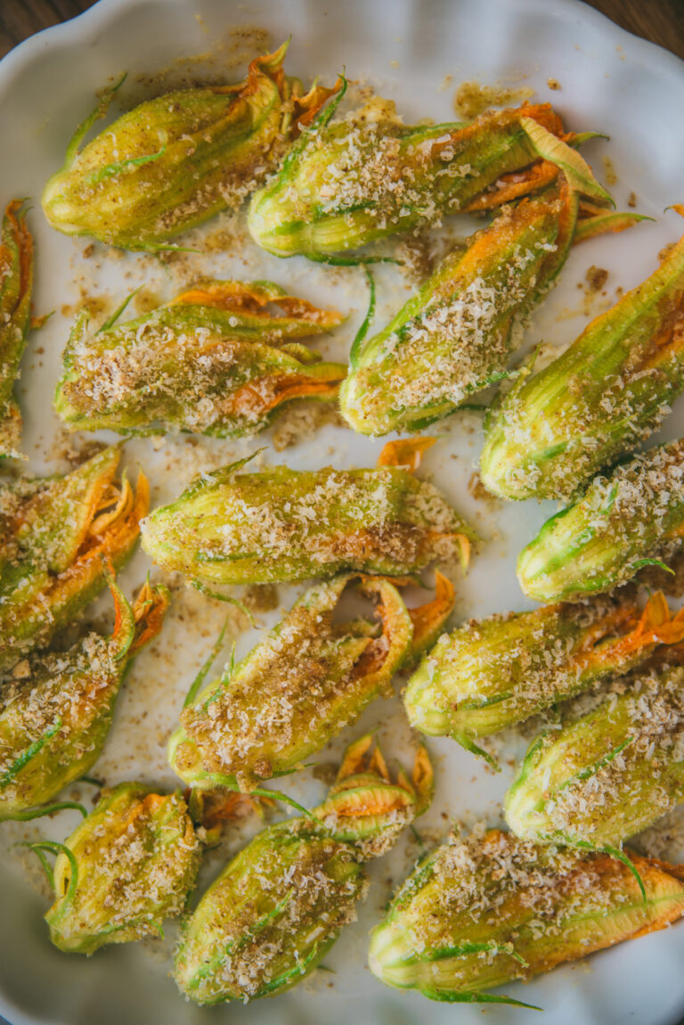 Baked Ricotta Stuffed Zucchini Flowers recipe