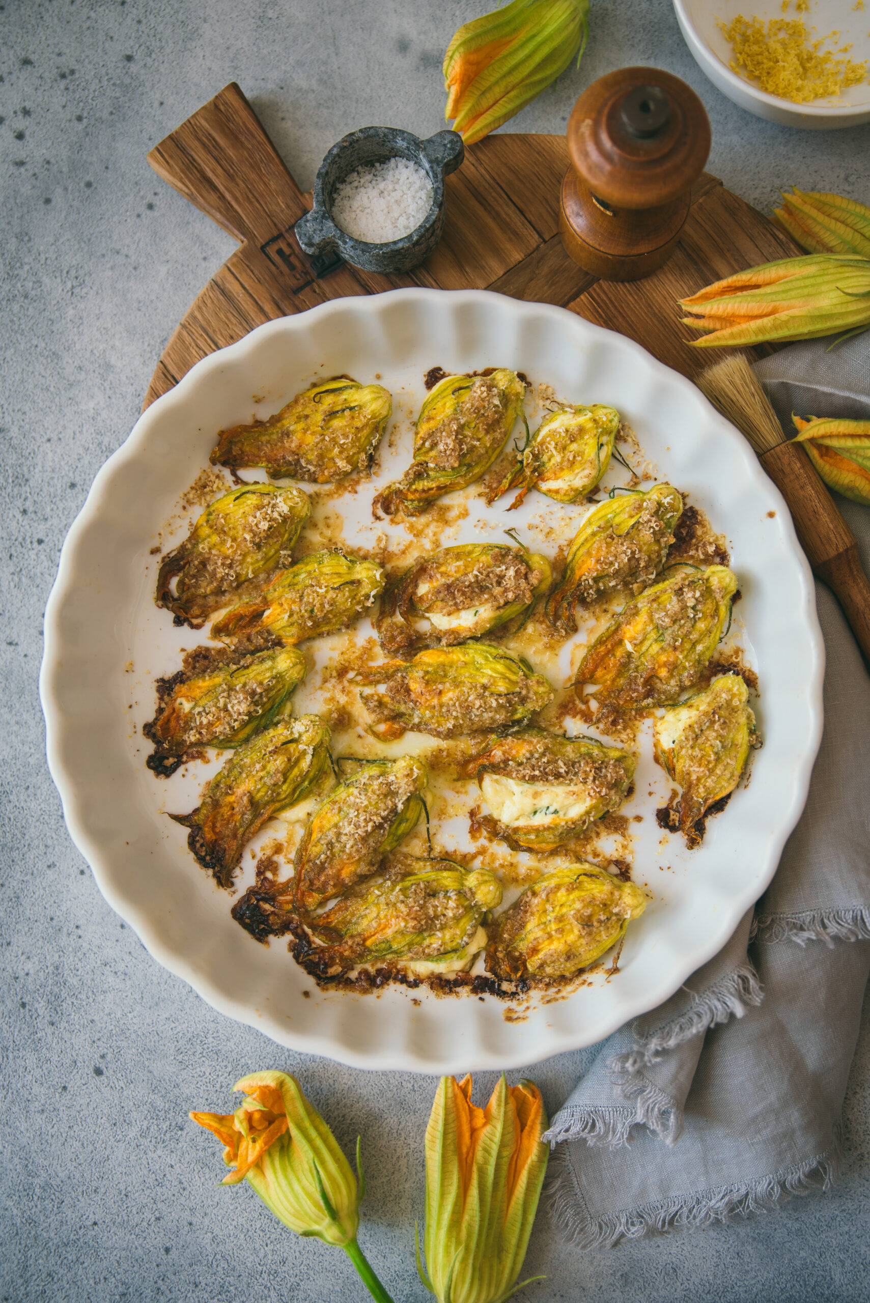 oven Baked Stuffed Zucchini Flowers recipe