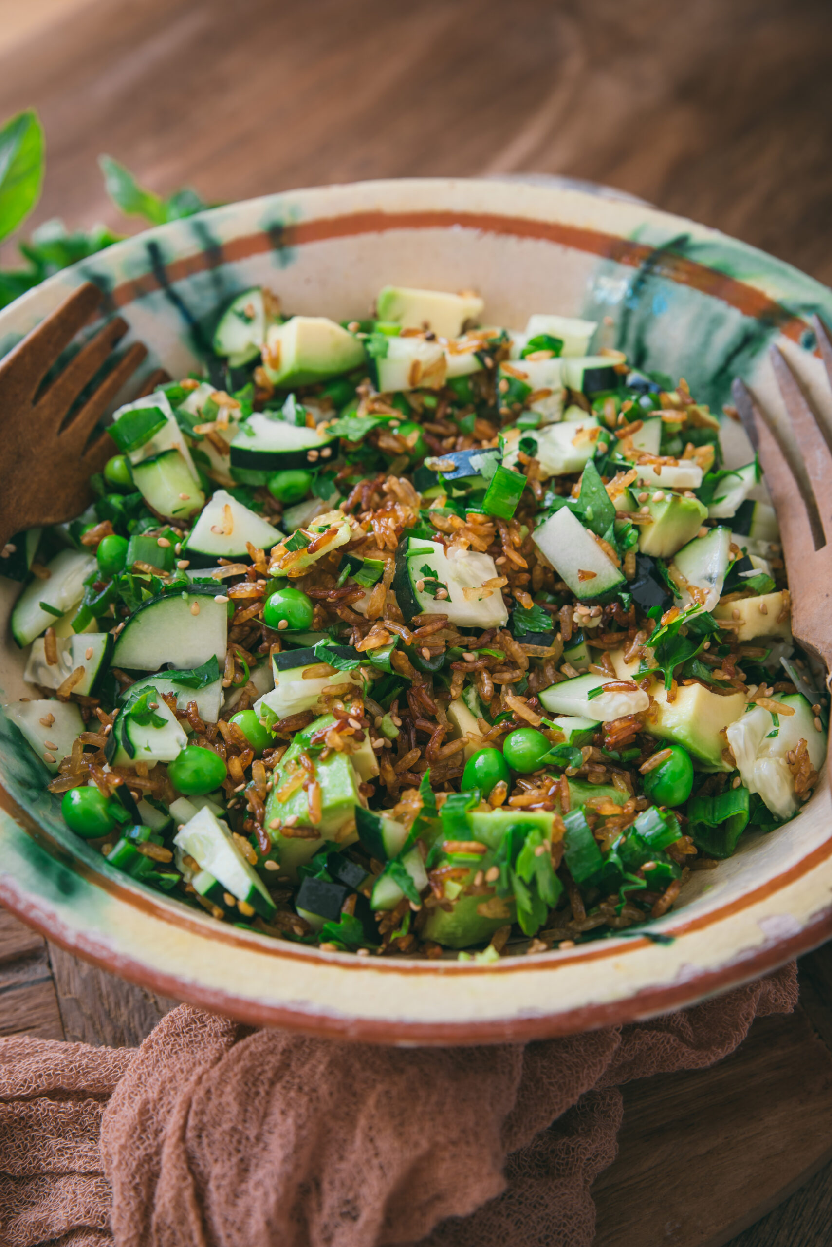 recette salade riz croustillant avocat