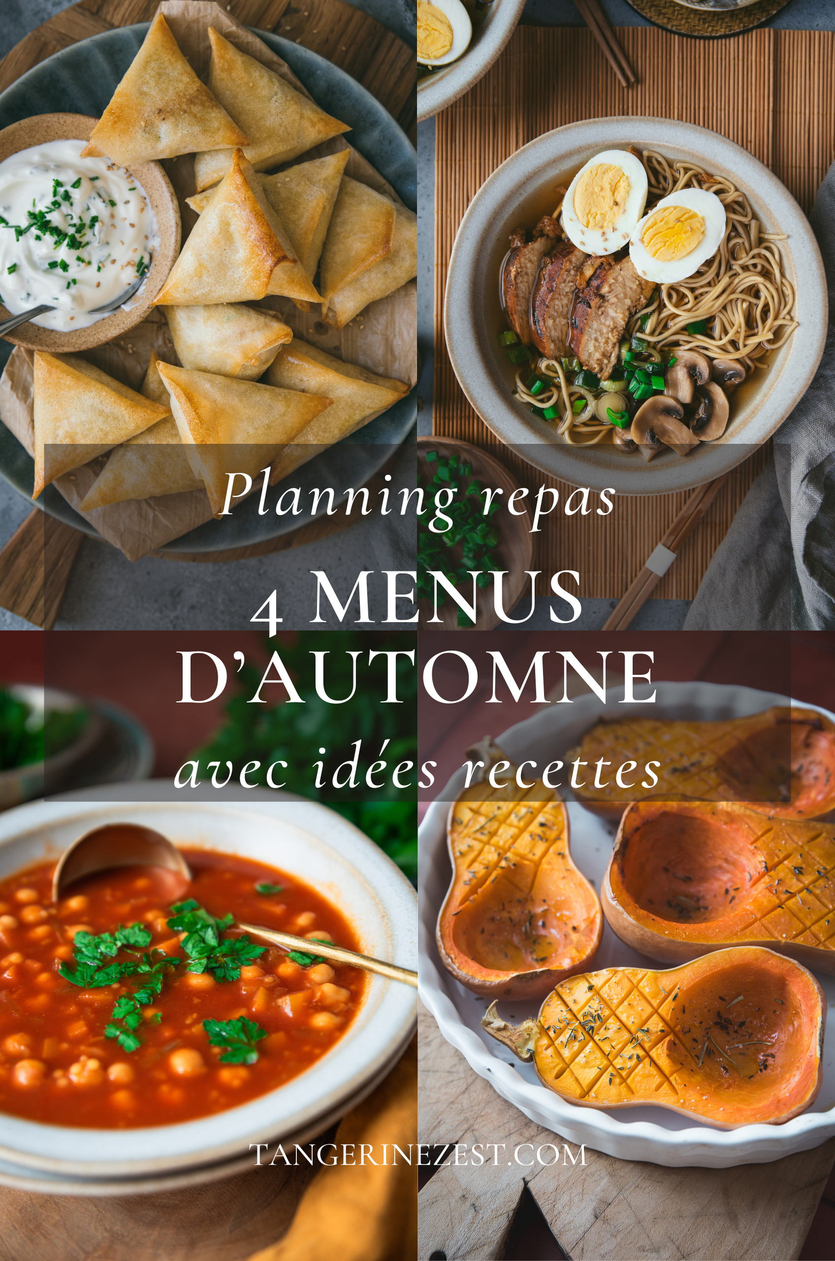 Planning repas Automne - 4 semaines de menus et idées recettes