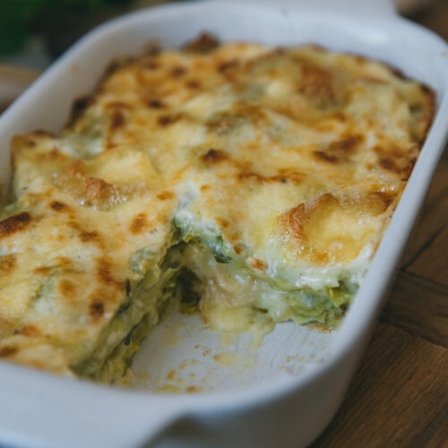 recette gratin raviole poireau