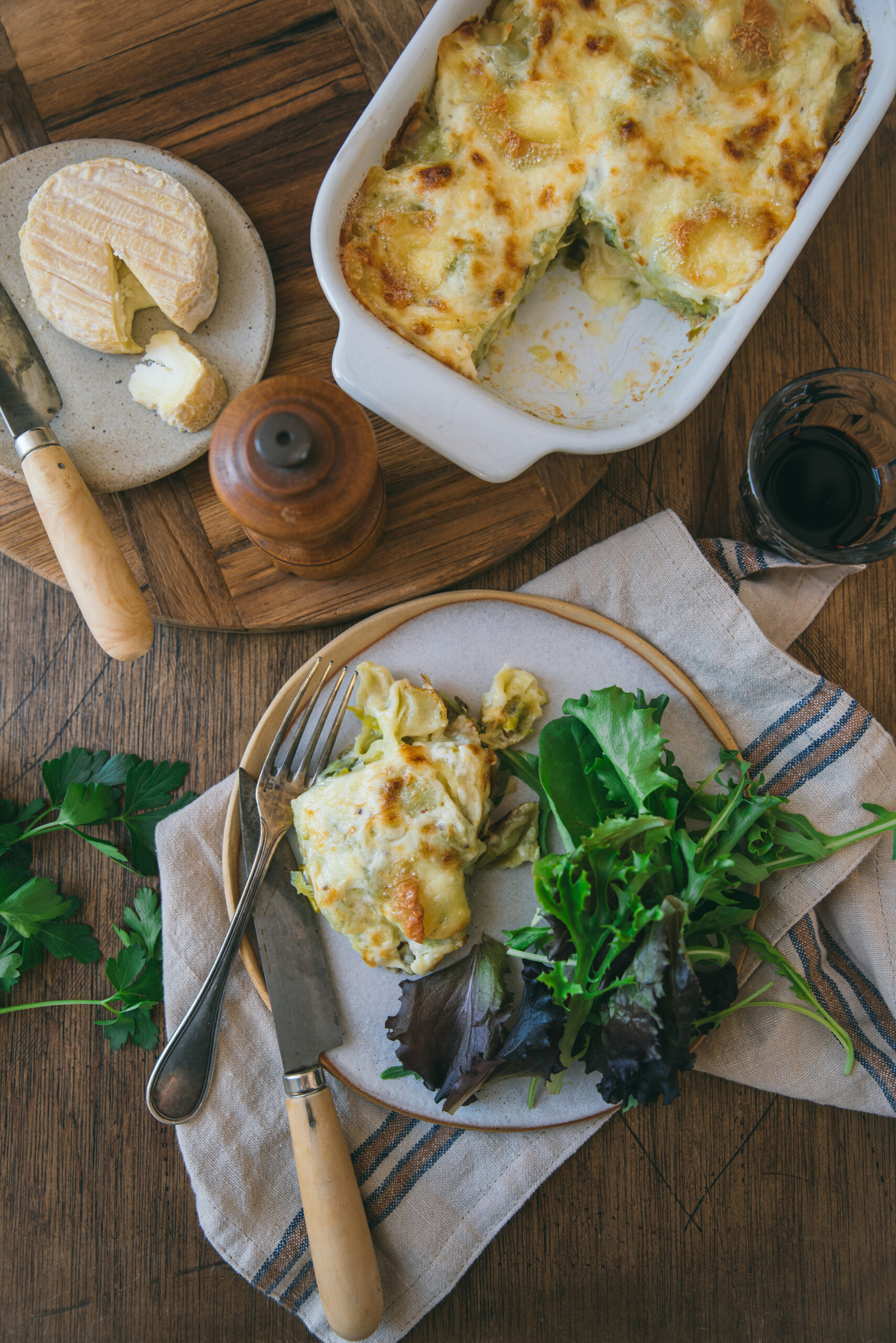 recette gratin raviole poireau